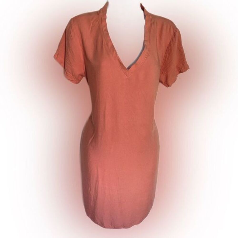 Cloth & Stone Coral Dress - M coral orange, cotton